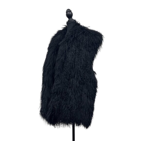 Lindzon Mongolian Lamb Black Lined Vest – Rockstar Luxury - Picture 3 of 11